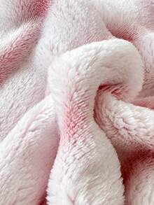 1pc Striped Print Faux Rabbit Fur Blanket, Soft Comfortable Warm Blanket For Home Decor, Suitable For Bed, Sofa, Office, Room Decoration, Dorm, Machine Washable - Pinkish White - View 4