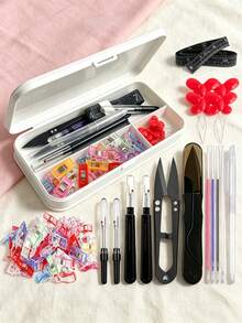 Sewing Tool Kit With Storage Box, Multi‑Color Sewing Accessories Set Including Sewing Clips, Seam Rippers, Thread Snips, Needle Threaders, Soft Measuring Tape, Portable Sewing Supplies For Clothing Repair, Quilting, Embroidery & DIY Crafts - Sewing Tool Box - View 4