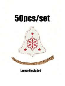 50pcs/Set Dekorasi Lonceng Natal, Gantung, Cocok untuk Pohon Natal, Tangga dan Dinding Halaman, Sempurna untuk Dekorasi Liburan, Pembungkus Kado Pesta, Menciptakan Suasana Musim Dingin atau Tahun Baru yang Nyaman - Merah dan putih Natal - View 10
