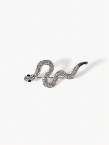 1pc Creative Rhinestone Snake Brooch, Fashionable Minimalist Clothing Accessory, Personalized Alloy Animal Pin - Perfect Gift Accessory - Snake - View 8