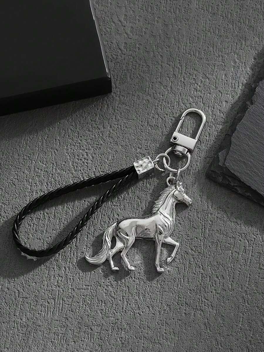 1pc Fashionable European & American Style Creative Animal Horse Keychain Bag Pendant Accessory, Suitable For Men & Women Car Key Bag Pendant Decoration And Gift - Multicolor - View 1