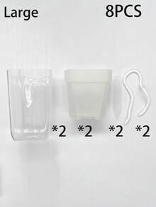 Bộ chậu trồng cây tự tưới trong suốt, chậu hoa mini trong nhà có vạch báo mực nước 1 cái/4 cái/2 cái - Chậu hoa tự tưới - Xem 15