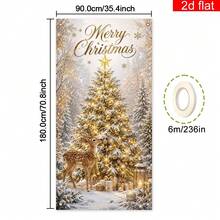 1pc,2D Flat Banner, Christmas-Themed Plane Printed Door Curtain Is Suitable For Indoor And Outdoor Holiday Decorations Of Christmas Parties, With Various Styles. - 1 - View 9