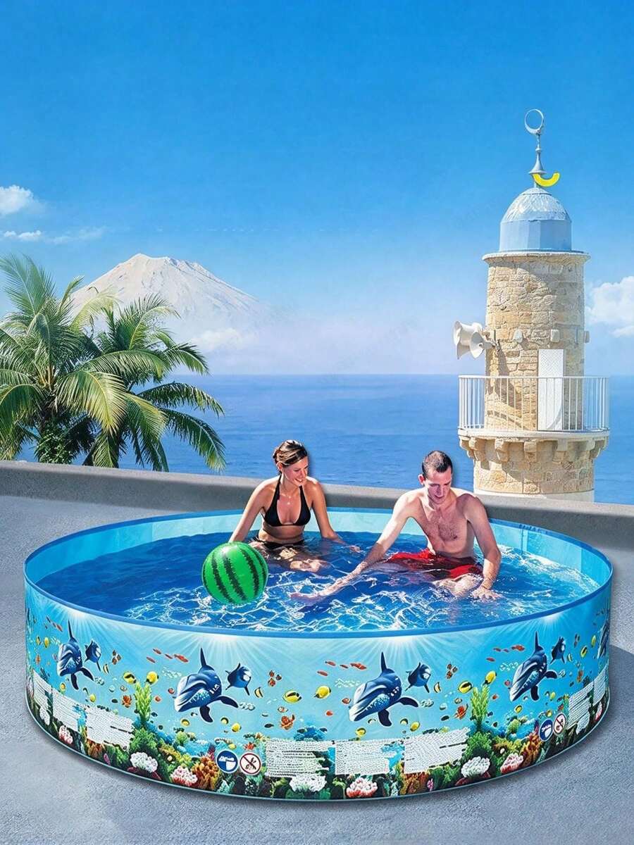 Large Outdoor Inflatable Swimming Pool, Round Foldable Home Water Basin, Water Play Pool, Water Spirit Swimming Pool - A - View 1