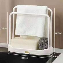 1 Kitchen Sink Caddy, Drain Pan, Sponge And Dishcloth Holder, Countertop Cleaning Brush And Scouring Pad Storage Solution, Space-Saving Multi-Functional Sink Organizer Basket, Black - One Size Fits All - View 5