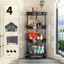 1 buah Rak Penyimpanan Sudut Gaya Modern 3/4/5 Tingkat, Desain Lipat, Perakitan Sederhana, Pengorganisasi Sudut Hemat Ruang, Cocok untuk Kamar Mandi, Dapur, Kamar Tidur, Dapat Menyimpan Kosmetik, Perlengkapan Mandi, dan Barang-Barang Kecil, Keranjang Penyimpanan Multifungsi - MultiWarna - View 17