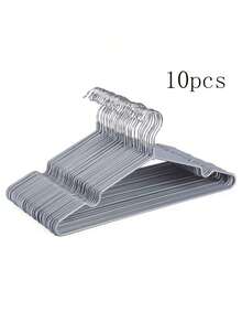 40 piezas Perchas antideslizantes recubiertas para adultos, Perchero de ropa de lujo ligero para el hogar, Adecuado para camisas y pantalones, Primavera, Minimalista, Tops de verano, Serie de colores Morandi Perchas antideslizantes sumergidas, Uso doméstico - Gris Claro - Ver 14