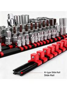 Socket Organizer Rail With Sturdy Fixed, Sliding And Detachable Socket Holders; Designed For Socket Storage Men's Tools - Multiple Styles - View 9