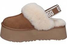 UGG | Women's Funkette Platform Shoes – Camel Suede Platform Clogs With Sheepskin Lining And Collar, Elastic UGG Logo Backstrap, EVA Sole - Camel - View 4