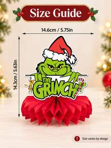 9pcs Christmas Honeycomb Centerpiece Decor, 9 Unique Character Designs, 3D Paper Honeycomb Tabletop Ornaments And Standing Decorations, Suitable For Dining Table, Christmas Party, Home Tabletop Decor, Holiday Celebration And Holiday Table Centerpiece - Multi-color - View 3