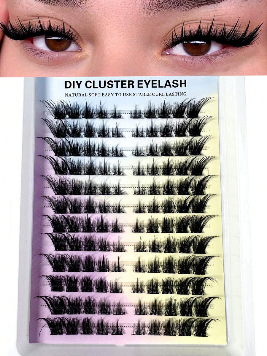 Fairy Lash 貓眼簇裝假睫毛 自然款 尖翹漫畫感 狐狸眼 輕盈簇裝睫毛 8-20mm DIY 單簇接睫毛 120片