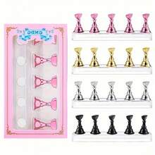 Nail Art Practice Holder, Nail Tip Holder, Chess Piece Base, Nail Art Display & Practice Stand, Magnetic Nail Sticker Display Rack, Suitable For Artificial Nails, Acrylic Base With Magnetic Base For Free Fixing, 12pcs 2 Bases + 10 Nail Holders - Multicolor - View 10