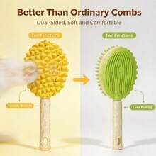 Durian Massage Brush For Cats, Pet Deshedding Comb And Hair Remover, Multi-Function Cat Brush For Shedding And Massage, Cute Pet Grooming Brush For Cats And Kittens, Pet Supplies - Multicolor - View 3