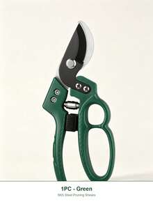 1pc 8-Inch Curved Pruning Shears, SK5 Steel Blade, Green ABS Handle, Heavy Duty Bypass Garden Pruning Tool With Spring Lock, Branch Cutter For Hedge And Shrub Trimming (Free Cardboard Packaging) - A - View 13