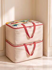 Disney Mickey Mouse Print Foldable Storage Bag With Handle, Large Capacity Clothes Organizer, Dustproof Moisture-Proof Wardrobe Organizer For Quilt Blanket Bedding, Space Saving Moving Bag, Portable Travel Essential, Large Storage Box For Bedroom - View 7