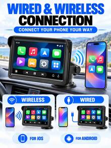 7" Touchscreen Carplay Portable Car Stereo Android Auto, Car Play Navigation, Voice Control, Remote Connection/AUX/FM, Car Radio Receiver, Loop Recording, Plug & Play, For Car Truck Van - Carplay - View 3