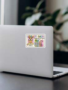 1Pc Cute Arthur Library Card Cartoon Vinyl Sticker, Book Lover Waterproof Decal For Laptop Water Bottle Tumbler - Multicolor - View 4