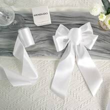 WENSIDUO Ruy băng satin đỏ rộng 4 inch x 10 yard dùng cho lễ cắt băng khai trương doanh nghiệp, thắt nơ trang trí lễ hội Giáng sinh, phù hợp để may vá, làm thủ công, may đo, lễ nghi, trang trí lưng ghế đám cưới - Dây ruy băng trang trí - Xem 11