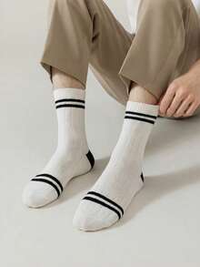 Men's Long Socks, Versatile Mid-Calf INS Style Sports Basketball Socks, Spring/Autumn, Odor-Resistant, Gift - Multicolor - View 3