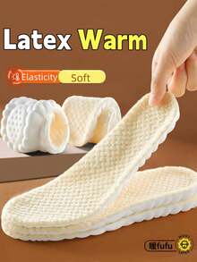 Thickened Imitation 4D Cloud Insole Fleece Warm Comfortable Constant Temperature Breathable Sweat-Absorbing Snow Boots Boots Insoles 1pair - Beige - View 2