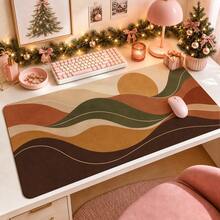 1pc Colorful Abstract Wave Mouse Pad, Vibrant Gradient Rainbow Curves Extended Desk Mat For Home Office And Gaming - View 14