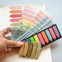 7 Sets 1 Pack Multi-Shape Index Labels, PET Material, Semi-Circle, Colorful Translucent Plastic Waterproof Fluorescent Series Marker Stickers, Student Textbook Record Tabs With Ruler, Reading Notebook Memo Stickers, School Back-To-School Supplies, Office Document Labels - one-size - View 3
