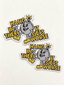 1 st/2 st/3 st/4 st/6 st/7 st/8 st retro broderad patch med bomb, "Hang In There It Gets Worse" - Multifärgad - Visa 12
