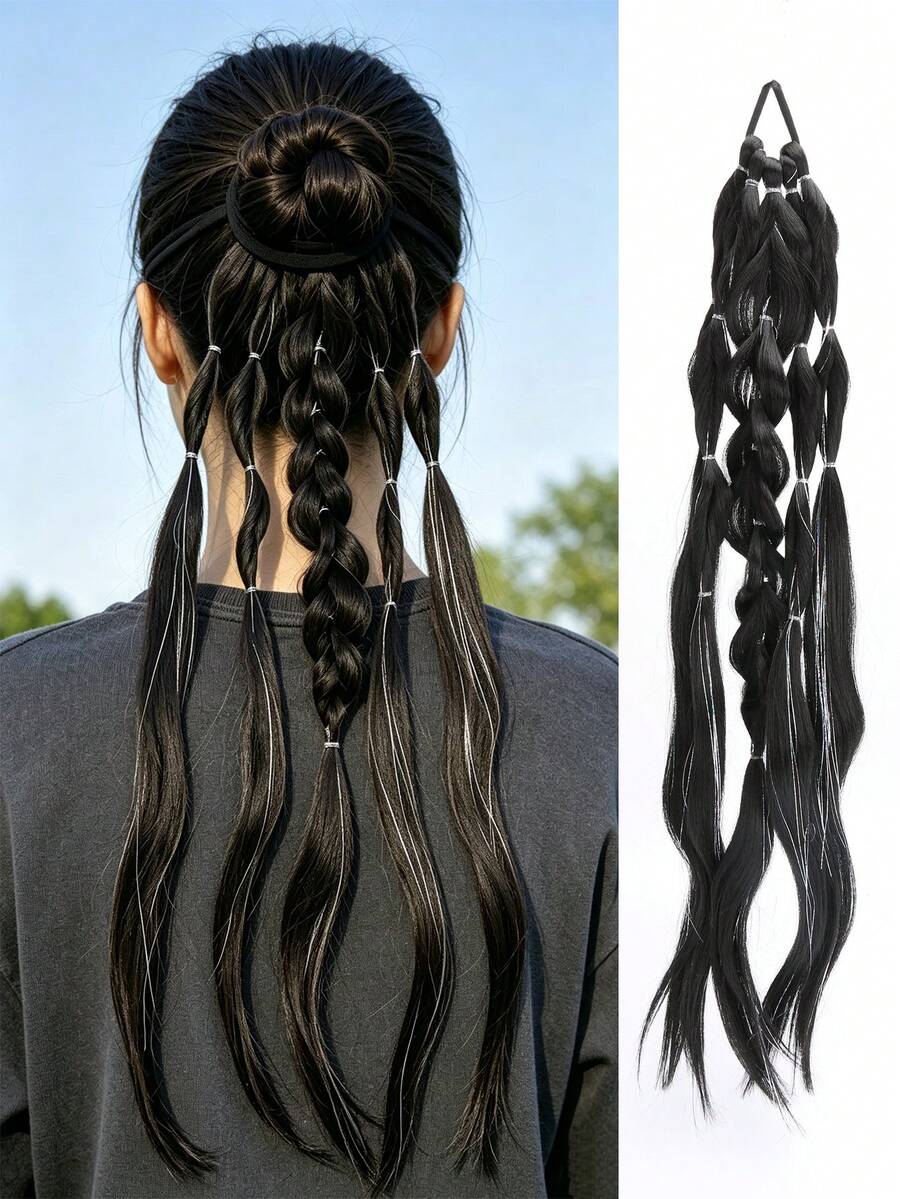 24inch 100g Halloween Women's Lantern Braid Bubble Braid Hair Extensions Hair Tie Wearable Suitable For Daily Multiple Occasions - Multicolor - View 1