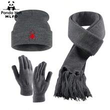 MLFO 3pcs Fashion Knit Beanie Scarf Gloves Set, Eye-Catching Red Spider Pattern Embroidery Design, Exquisite Winter Accessories Kit, Suitable For Daily Outdoor Wear, Unisex Christmas New Year Holiday Party Gift - Spider-man 3-piece Set - View 10