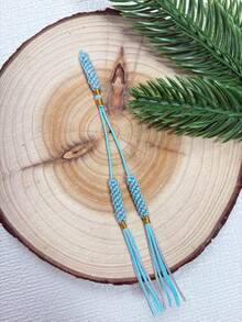 1pc/2pcs Islamic Tasbih Woven Tassel, Exquisite Knotted Prayer Beads Tail Pendant, Handmade Braided Rope Tassel, Prayer Beads DIY Accessory - Multicolor - View 2
