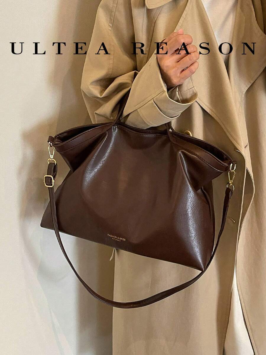 1pc Solid Color PU Leather New Women's Bag, Shoulder Bag, Crossbody Bag, Fashion Square Handbag, Adjustable Shoulder Strap, Autumn/Winter New Style, Suitable For Commuting, Shopping, Dating