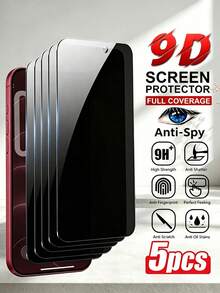 Navigator 5pcs Privacy Anti-Peeping Screen Protector, Tempered Glass Material, Anti-Peeping, Full Coverage, 9H High Hardness, Reduces Water Stains On Screen, Anti-Fingerprint, No Edge Curling, Compatible With Phone Cases, Compatible With Iphone Duo/18 Promax/18 Pro/18/17Pro Max/17 17Pro/17 Air/16 Pro Max/16/16 Pro/16 Plus/15 Pro Max/15/15 Pro/15 Plus/14 Pro Max/14/14 Pro/14 Plus /13 Pro Max/13/13 Pro/12/12 Pro/12 Pro Max/11/11 Pro Max All Series - Black - View 49