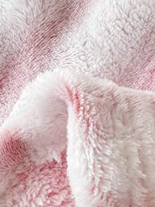 1pc Striped Print Faux Rabbit Fur Blanket, Soft Comfortable Warm Blanket For Home Decor, Suitable For Bed, Sofa, Office, Room Decoration, Dorm, Machine Washable - Pinkish White - View 2
