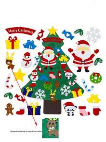 Set Dekorasi Pohon Natal dari Kain Felt yang Terdiri dari Berbagai Bagian, Termasuk Santa Claus, Manusia Salju, Rusa Kutub, Lonceng, Kepingan Salju, dan Kotak Hadiah, Cocok untuk Dekorasi Natal di Rumah dan Pesta Liburan. - MultiWarna - View 10