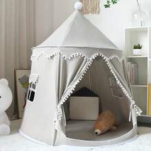 Tenda Teepee Mewah dengan Rumbai, Ruang Pribadi Dalam Ruangan, Pelindung Matahari untuk Berkemah di Luar Ruangan, Dapat Dilipat dan Mudah Dirakit - A - View 12