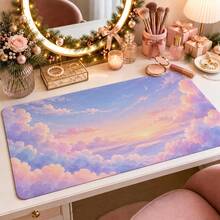 1pc Pastel Sunset Cloud Large Desk Mat, Non Slip Extended Gaming Mouse Pad, Aesthetic Sky Desktop Decor - View 8