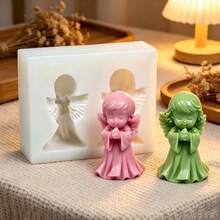 Unisex Angel Set Silicone Candle Mold, DIY Praying Girl Portrait Aromatherapy Candle, Plaster, Cement, Craft Resin Decor, Epoxy Resin Jewelry, Soap Making Mold, Handmade Craft Materials, Home Gift - 83002849 - View 5