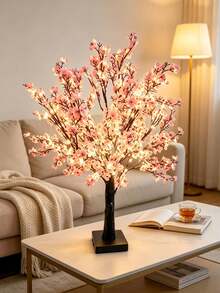 1PC 55CM Red LED Tree Lamp Fairy Light 60LED Warm Light USB Battery Powered Holiday Table Decor - Warm White - View 6