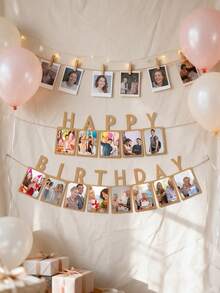 1 Set Birthday Letter Banner, Birthday Party Photo Backdrop Decoration, Background Wall, Photo Album Wall - Birthday Flag - View 5
