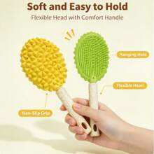 Durian Massage Brush For Cats, Pet Deshedding Comb And Hair Remover, Multi-Function Cat Brush For Shedding And Massage, Cute Pet Grooming Brush For Cats And Kittens, Pet Supplies - Multicolor - View 9