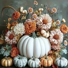 1PC DIY 5D Diamond Painting Kit Pumpkin Pattern - Round Full Drill Art Mosaic Craft, Home Wall Decor, Unframed - No Frame - View 7