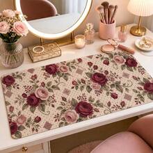 1pc Retro Polka Dot Floral Extended Mouse Pad, 2 Styles Available, Sage And Rose Desk Mat, Polyester Surface With Non-Slip Rubber Base For Home Office, Study, Dorm And Gaming, 3 Sizes Available - View 11