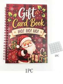 1set Christmas Gift Card Book, Bound Xmas Gift Card Holder Book With Festive Insert Cards, Santa Christmas Tree Design Gift Card (Gift Box Packaging) - Multicolor - View 12