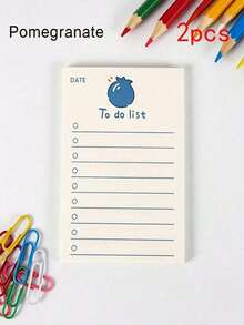 Cute Fruit Daily Planner To-Do List, Notebook Paper Stationery - Multicolor - View 23