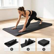 1pc 173*61cm EVA Yoga Mat Pilates Mat Solid Color Mat Home Fitness Yoga Equipment - Black - View 1