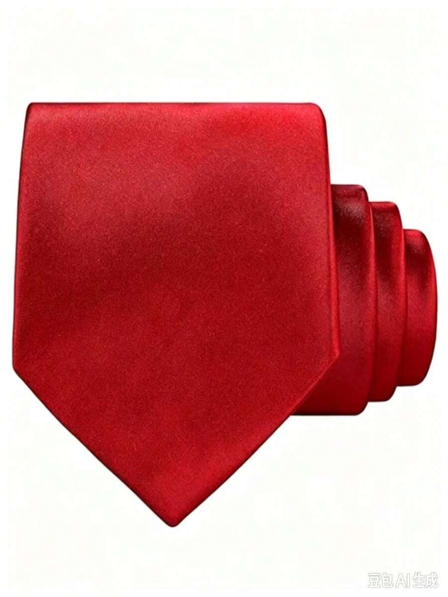 1 Buah Dasi Pria Warna Merah Polos 8cm Dasi Formal Bisnis Pria Dasi Pernikahan - merah terang - View 1