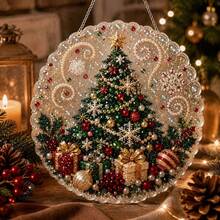 1PC-New Christmas 5D Acrylic Pearl Diamond Painting Pendant, Christmas Atmosphere Decoration, Holiday Gift, Christmas Gift, - Multicolor - View 10