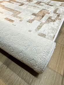 Pinkie Home - 1pc Scandinavian Style Modern, Minimalist, Geometric Pattern, Distressed Look Area Rug/Carpet/Bath Mat, Suitable For Bathroom, Kitchen, Entryway, Hallway, Bedside, Living Room, Bedroom, Machine Washable Rug, Home Decor - Mocha Brown - View 5