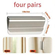 8/6/4/2/1pc Curtain Clips Set, Premium Metal Material, Easy Installation And Durable, Magnetic Curtain Blackout Clips, Magnetic Curtain Closure Fixing Clips, No Nails No Sewing, Home Dorm Room Blackout Light Leakage Prevention - A - View 11