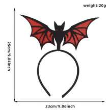 1pc/Set Holiday Party Bat 3D Headband, Quirky Glitter Wing Head Hoop For Halloween Costume Party, Cosplay Photo Shoot And Dress Up - Multicolor - View 14